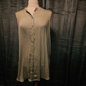 NWOT JOIE Sleeveless Button-Front Tunic in Olive